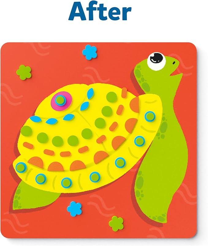 Skillmatics Art Activity - Fun with Foam Underwater Animals, No Mess Felt Sticker Art for Kids, DIY Craft Kits, Gifts for Boys & Girls Ages 3, 4, 5, 6, 7, Travel Toys