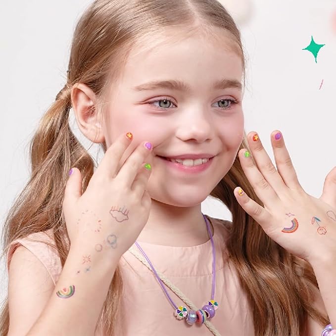 Kids Toys Bracelet Making Kit, Kid Make Up Kits for Kid Age 4-12 Jewelry Beads Toy Set, Preschool Toddler Girls Makeup Charms Set, Arts and Crafts for 4 5 6 7 8 9 10 11 12 Years Old Girl Birthday Gift