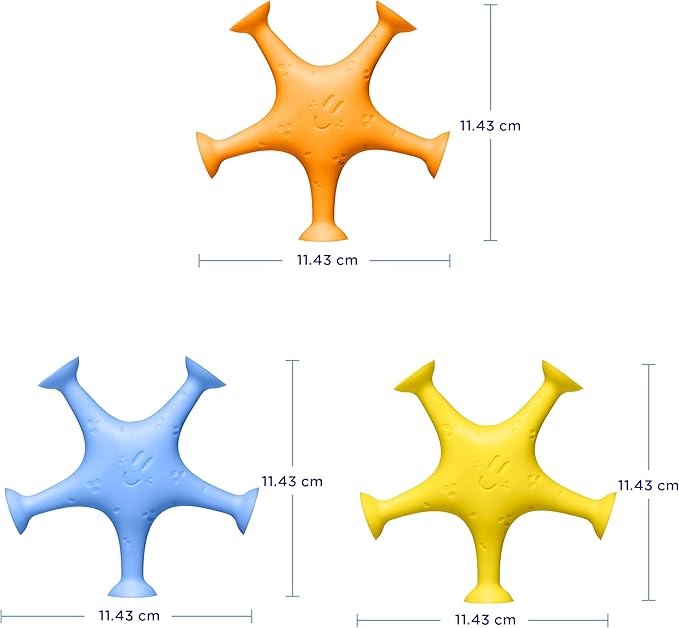 Ubbi Starfish Stretch and Suction Bath Toys, Baby Bath Accessory, Water Toys for Toddler Bath Time, Fun Baby Water Toys, Set of 3