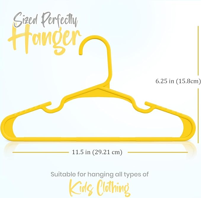 Utopia Home 40 Pack Kids Hangers - 11.5 Inch Plastic Baby Hangers for Closet - Childrens Hanger for Clothes & Infant Hanger for Closet - Ideal for Everyday Standard Use (Yellow)