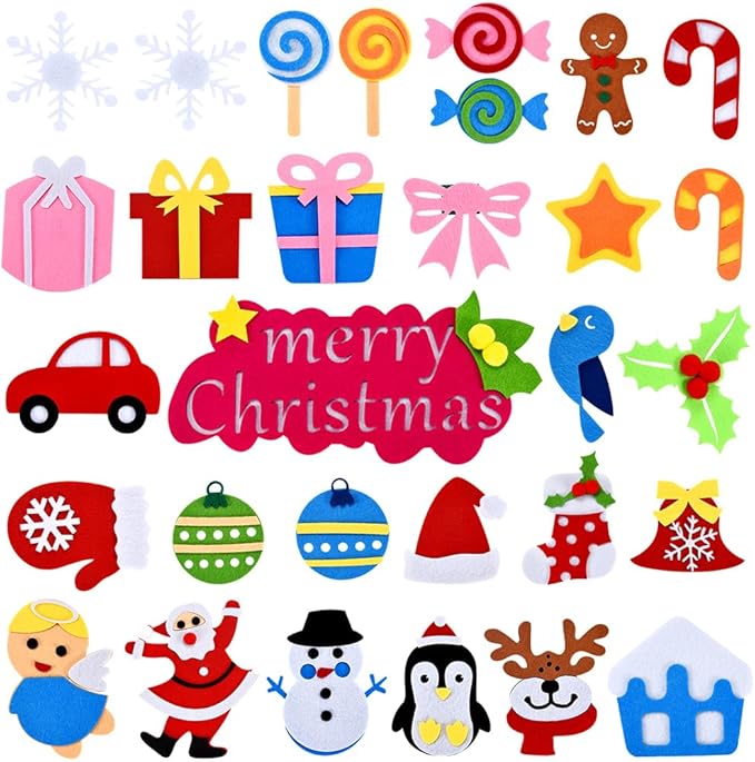 Felt Christmas Tree - 3.4 FT Christmas Decorations for Toddlers with 41 Pcs Ornaments,DIY Xmas Gifts for Door Wall Hanging Decorations.