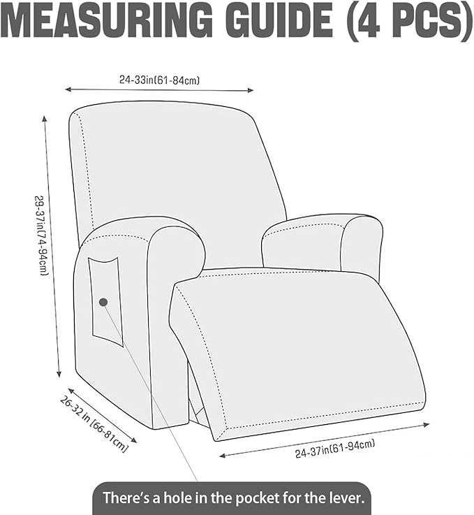 NORTHERN BROTHERS Recliner Chair Covers, Lazy Boy Recliner Covers, Stretchy Cover for Recliner Chairs, Dark Brown