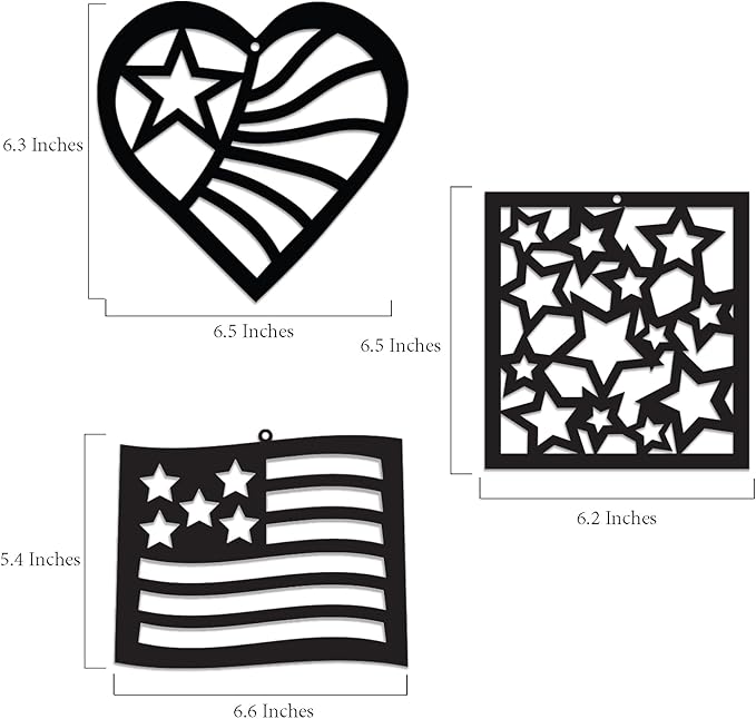 VHALE Suncatchers Craft 3 Sets (9 Cutouts) w Tissue Papers Stained Glass Effect Paper Sun Catcher Kit, Window Art, Classroom Crafts, Creative Art Projects, Kids Party Favors (Patriotic)