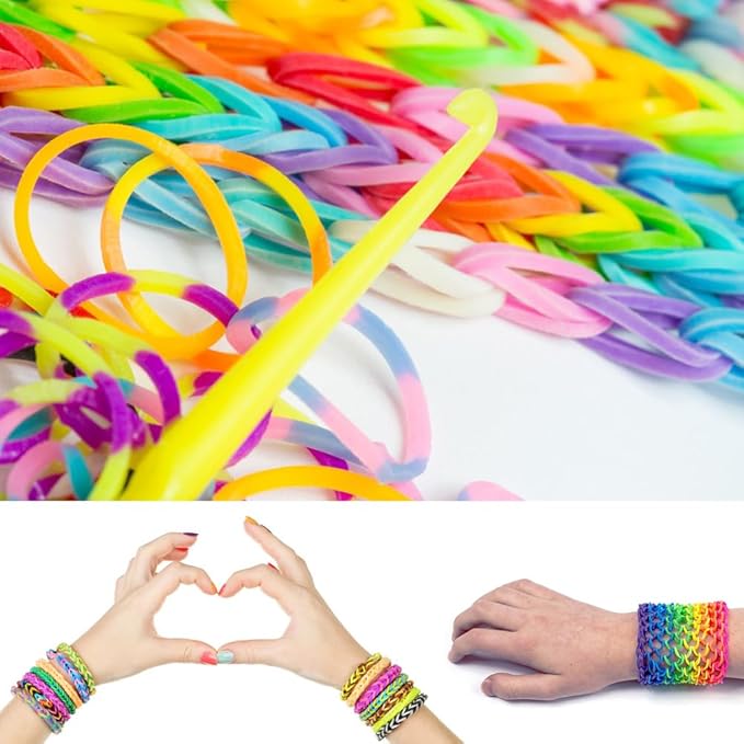3000PCS Loom Rubber Bands Kit with 75 Clips,5 Hooks, Premium Bracelet Making Kit for Kids Weaving DIY Crafting Gift(Light Blue)