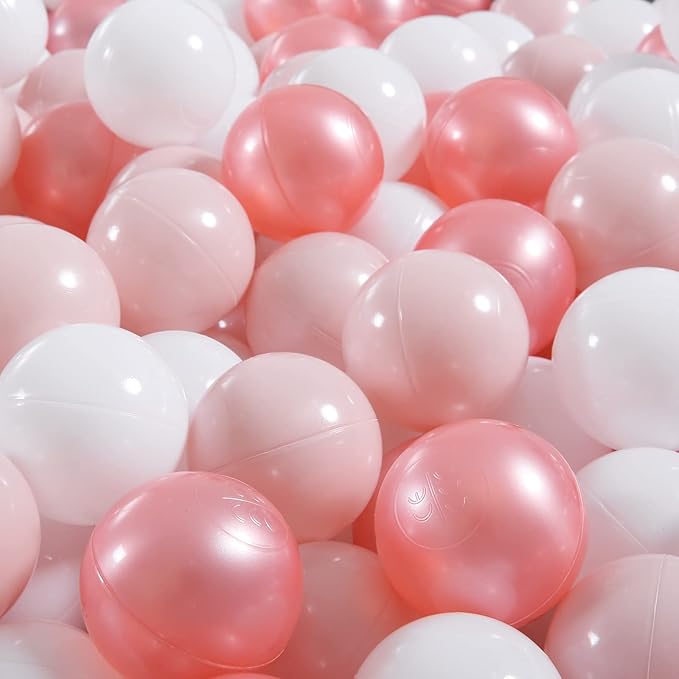 GOGOSO Ball Pit Balls 100 - Crushproof Plastic Balls for Babies Toddlers Kids Children for 1 2 3 4 5 Years Old,2.15inches Red Pink White