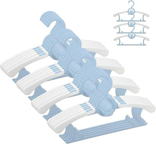 Baby Nursery Closet Hangers, Non-Slip Laundry Infant Pant Hangers for Newborn Clothes - JSF20pcs Adjustable Children Coat Hanger for Girl Boy Toddler Kids Child