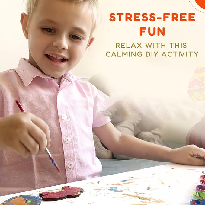 DIY Wooden Magnets, Wood Painting Arts and Craft Supplies for Boys Girls Ages 6 7 8 9 10 11 & 12, Easter Gifts, Birthday Party Activities Craft for Kids, Valentine's Day Gift for Kids