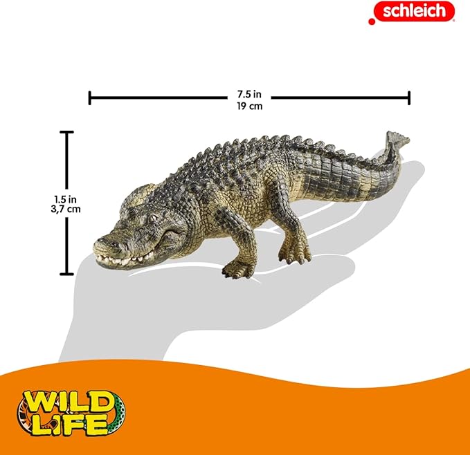 Schleich Wild Life Realistic Alligator Figurine with Movable Jaw - Detailed Alligator Toy Figure, Durable for Education and Fun Play, Perfect for Boys and Girls, Gift for Kids Ages 3+