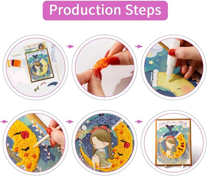 Yohelly 8 Pcs DIY Sticky Mosaic Art Crafts Early Learning Games Art Kit for Preschool Toddlers Boys and Girls
