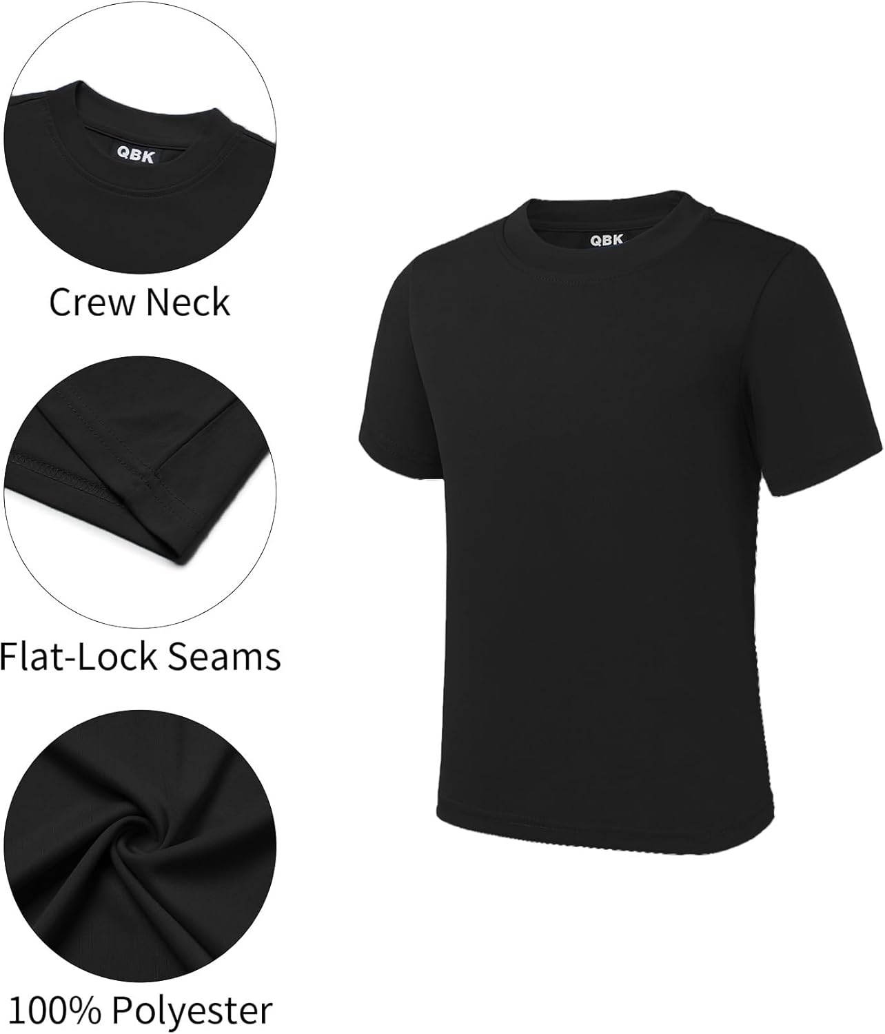 QBK 2T to Youth Neon Shirt Kids UPF 50+ Dry Fit Athletic Short Sleeve Rash Guard T Shirts for Boys Girls Sports Undershirt