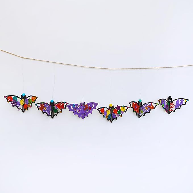 Winlyn 24 Sets Halloween Crafts Bat Crafts DIY Halloween 3D Bat Craft Kits Unfinished Paintable Wood Bat Halloween Crafts for Kids Classroom Activities Art Project Halloween Decorations Party Favors