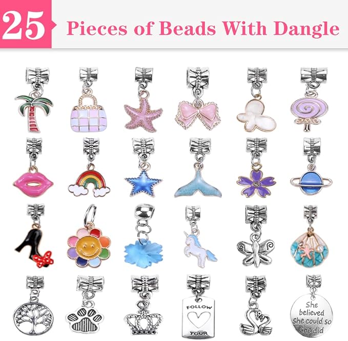 VICTLOV Charm Bracelet Making Kit, DIY Craft for Girls, Unicorn/Mermaid Crafts Gifts Set for Arts and Crafts for Girls Teens Ages 5-12
