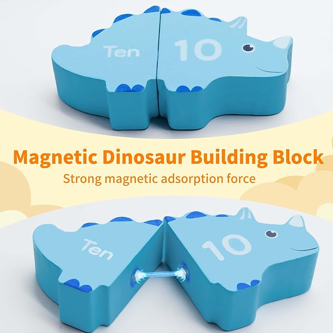 SidMing Montessori Toys - Magnetic Stacking Toys for Toddler 3+ - for Boys and Girls Wooden Animal Blocks Sorting Toys and Stacking Educational Toddler Puzzle Toys.