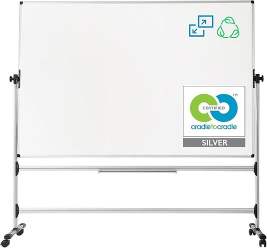 MasterVision Earth-It Easy Clean Mobile Presentation Easel, Two-Sided, 47.2" x 70.8" (RQR0521)