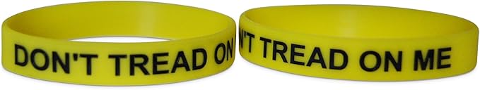 Novel Merk Don't Tread On Me 12-Piece Yellow Party Favor & School Carnival Prize Silicone Rubber Band Wristband Bracelet Accessory