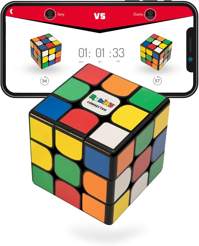The Original Rubik’s Connected, Go from Beginner to Pro in No Time. 3x3 Smart Magnetic Intelligent Speed Cube. User Friendly App & Online Battles. Rechargeable Battery. STEM Puzzle. Fits All Ages