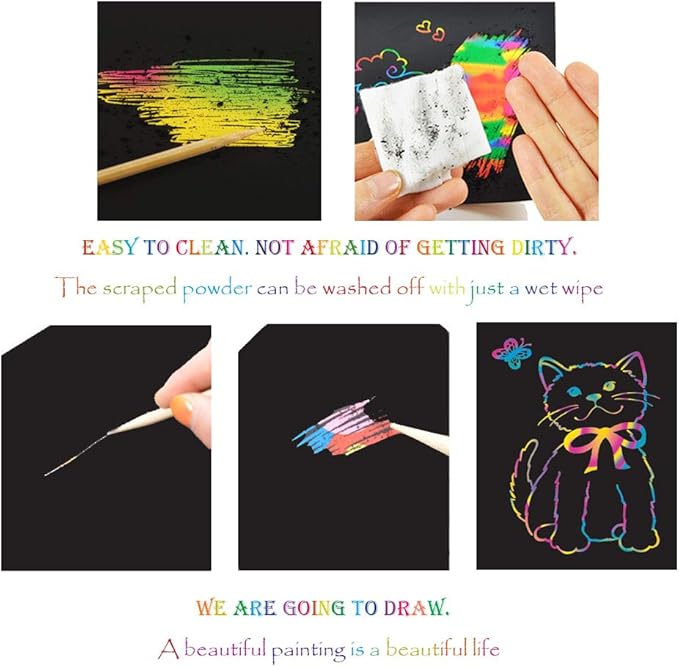 Scratch Art Books for Kids Rainbow Scratch Paper for Best Gifts