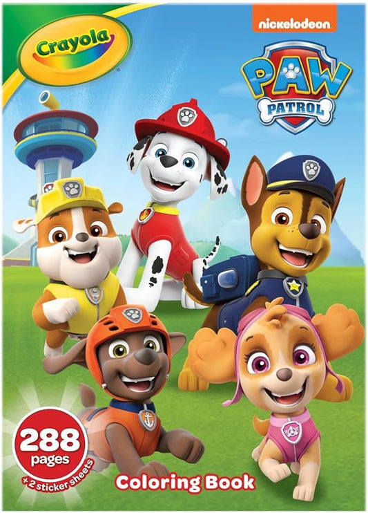 Crayola PAW Patrol Coloring Book (288pgs), Kids Coloring Book Pages & Stickers, PAW Patrol Gift, Travel Activity, Toddler Toys, 3+