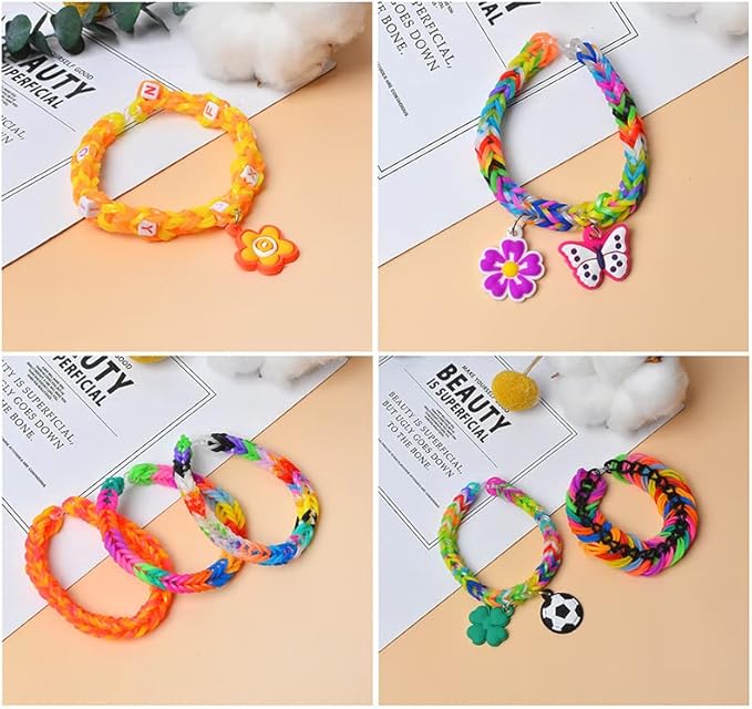 ROYWOO Rubber Bands for Bracelet,Premium Rubber Bands for Bracelet Making Kit DIY,Band Bracelet Mega Refill Kit Girls Gift,Colorful Jewelry Making Kit,Rubber Bands Refill Kit