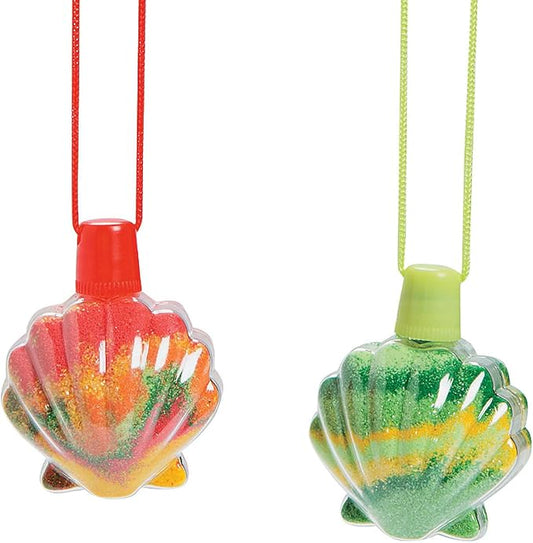 Fun Express Sea Shell Sand Art Necklace - Makes 12 - DIY Crafts for Kids