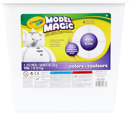 Crayola Model Magic White, Modeling Clay Alternative, Reusable Sculpting Material, Air Dry, Kids Arts & Crafts Supplies, 2lb Bucket, Easter Crafts