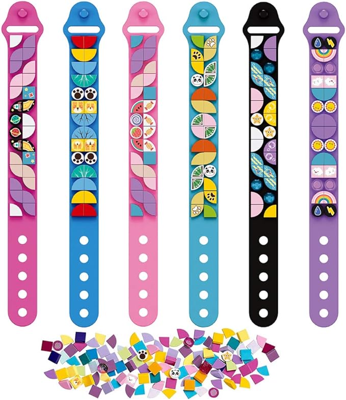SIENON Bracelets 6PCS, Kids Building Blocks Dots Bracelets, DIY Creative Craft Bracelet Making Kit for Kids, Friendship Bracelets, Dots Construction Toys Kit for Birthday Holiday Gift for Girls Boys