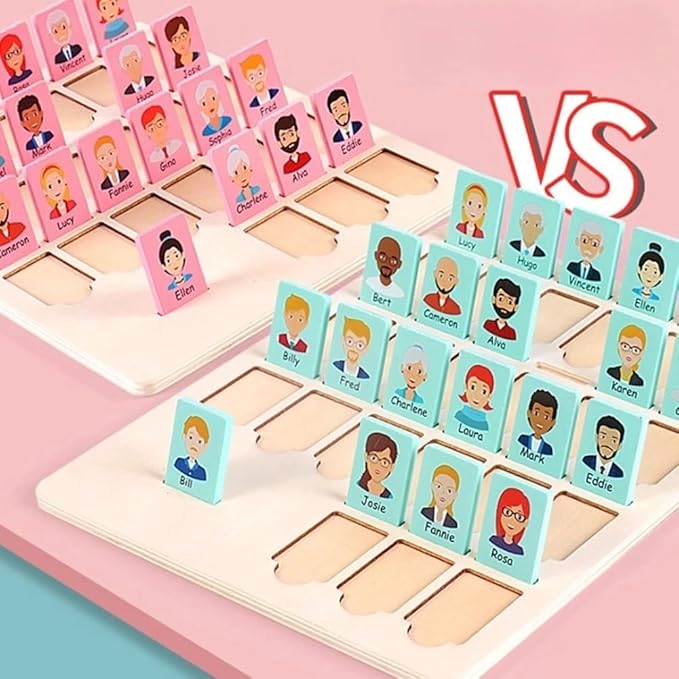 Guess Game Wooden Board Who Am i Game Toy for 3+ Year Old Boys Girls,Guessing Cognitive Toy Logical Reasoning Games for Families,Puzzle Educational Travel Toys for Kids Ages 3 and Up