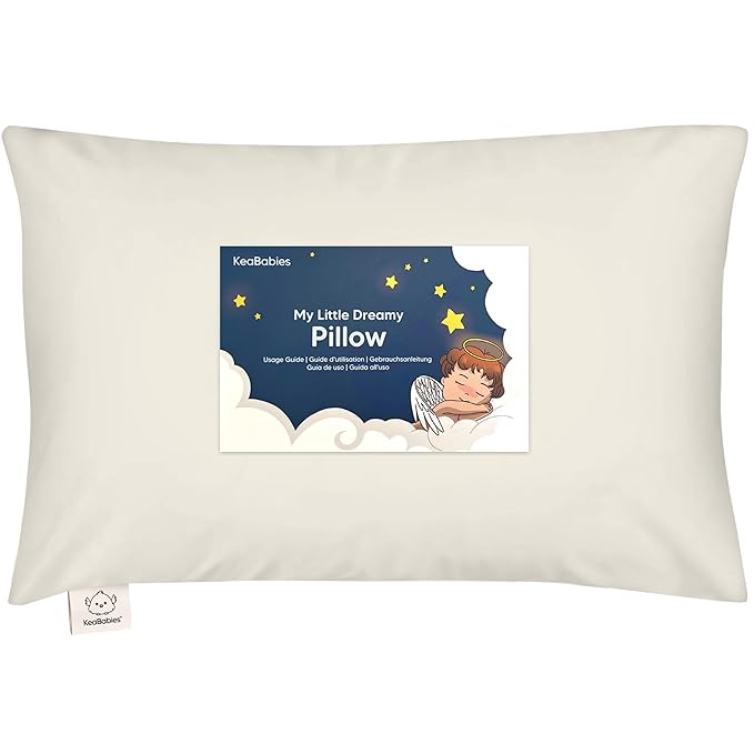 Toddler Pillow with Pillowcase - 13x18 My Little Dreamy Pillow, Organic Cotton Toddler Pillows for Sleeping, Kids Pillow, Travel Pillows, Mini Pillow, Nursery Pillow, Toddler Bed Pillow (Clay)