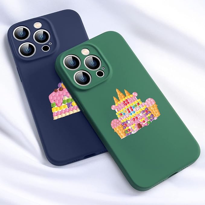 Gem Diamond Art Painting Stickers Kit for Kids,5D Diamond Mosaic Stickers by Numbers Kits Crafts Set for Children, Boys and Girls,Creative Handmade Art Craft Decorations Gift (Cake)