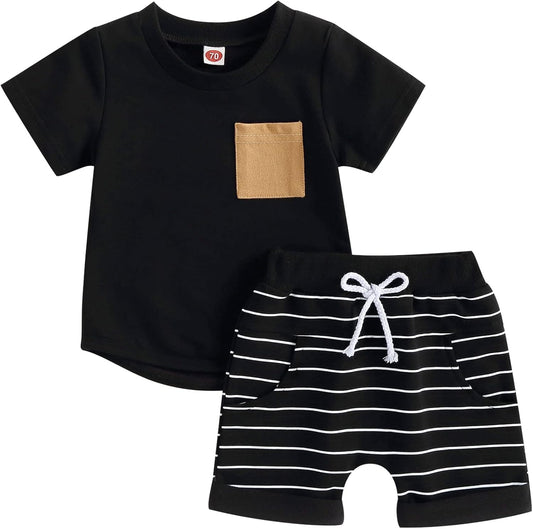 Mubineo Infant Toddler Baby Boy Summer T Shirt Shorts Outfits Short Sleeve Tee Tops Clothes Set