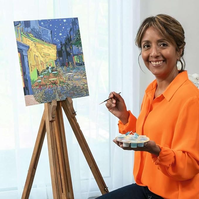 Ravensburger Van Gogh: Café Terrace at Night Paint by Numbers Kit for Adults - 23519 - Painting Arts and Crafts for Ages 14 and Up