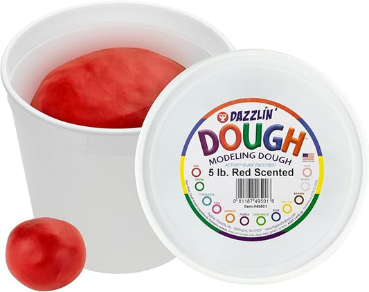 Hygloss Play Modeling Dough - Red Dough Scented - Safe & Non-Toxic for Kids Arts & Crafts - Party Favors - Classroom Supplies - 5lb
