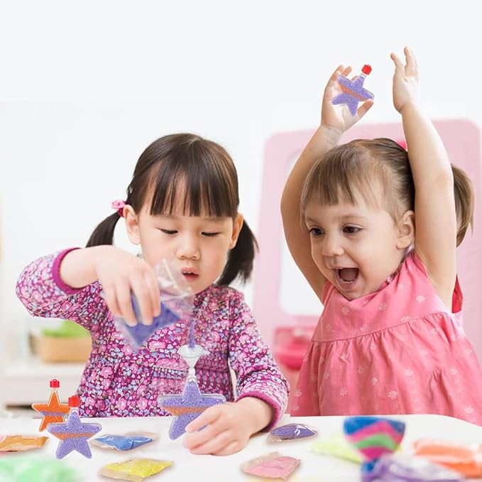 ArtCreativity Star Sand Art Bottle Necklaces (Pack of 36) Sand Art Craft Kit with Shaped Bottles, Craft Party Supplies and Party Favors for Kids - Sand Sold Separately