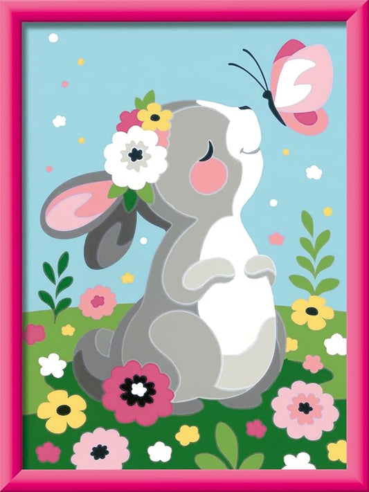 Ravensburger Beautiful Bunny Paint by Numbers Kit for Kids - 20179 - Painting Arts and Crafts for Ages 7 and Up