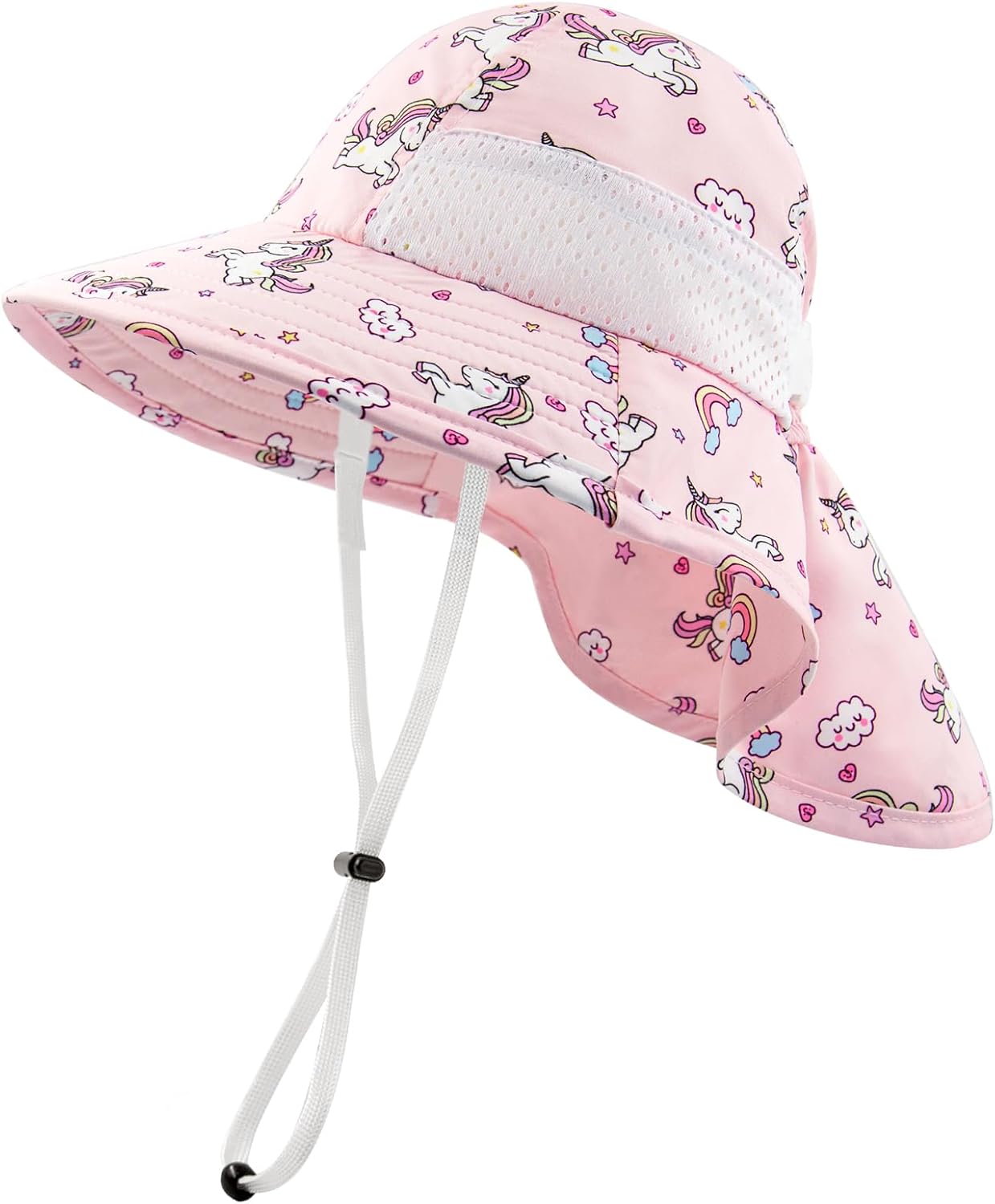XIAOHAWANG Girls Sun Hat Baby Beach Hats Boys UPF 50+ Kids Summer Protection Cap Toddler Breathable Caps Wide Brim Neck Flap