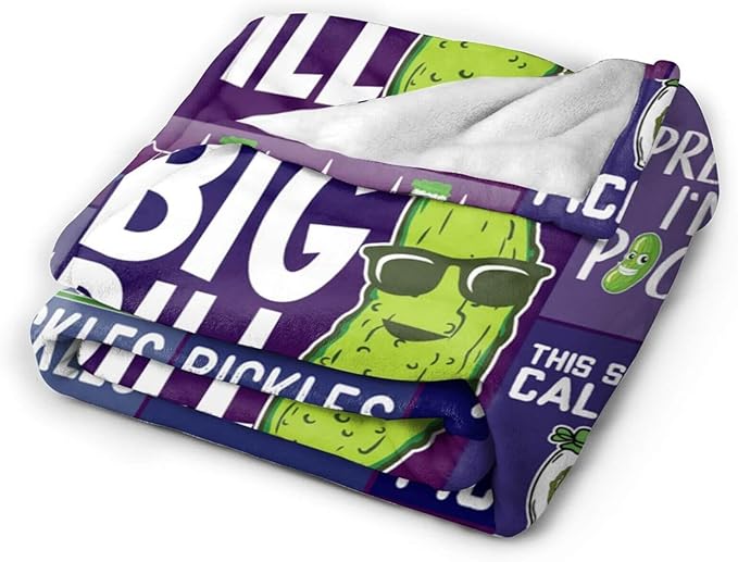 Pickle Blanket for Women Men, Cute Pickle Themed Design Printed Throw Blankets for Teens Adults Lap, Chair Sofa, Warm Soft Cozy Blanket, 50"x 60"