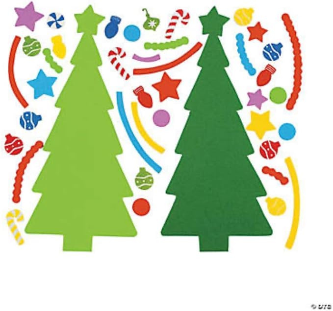 PWS Sales Foam Christmas Tree Bookmark Reindeer Ornament Holiday Craft Kits-Makes 36-Fun Craft for Kids-Party Favor Activity