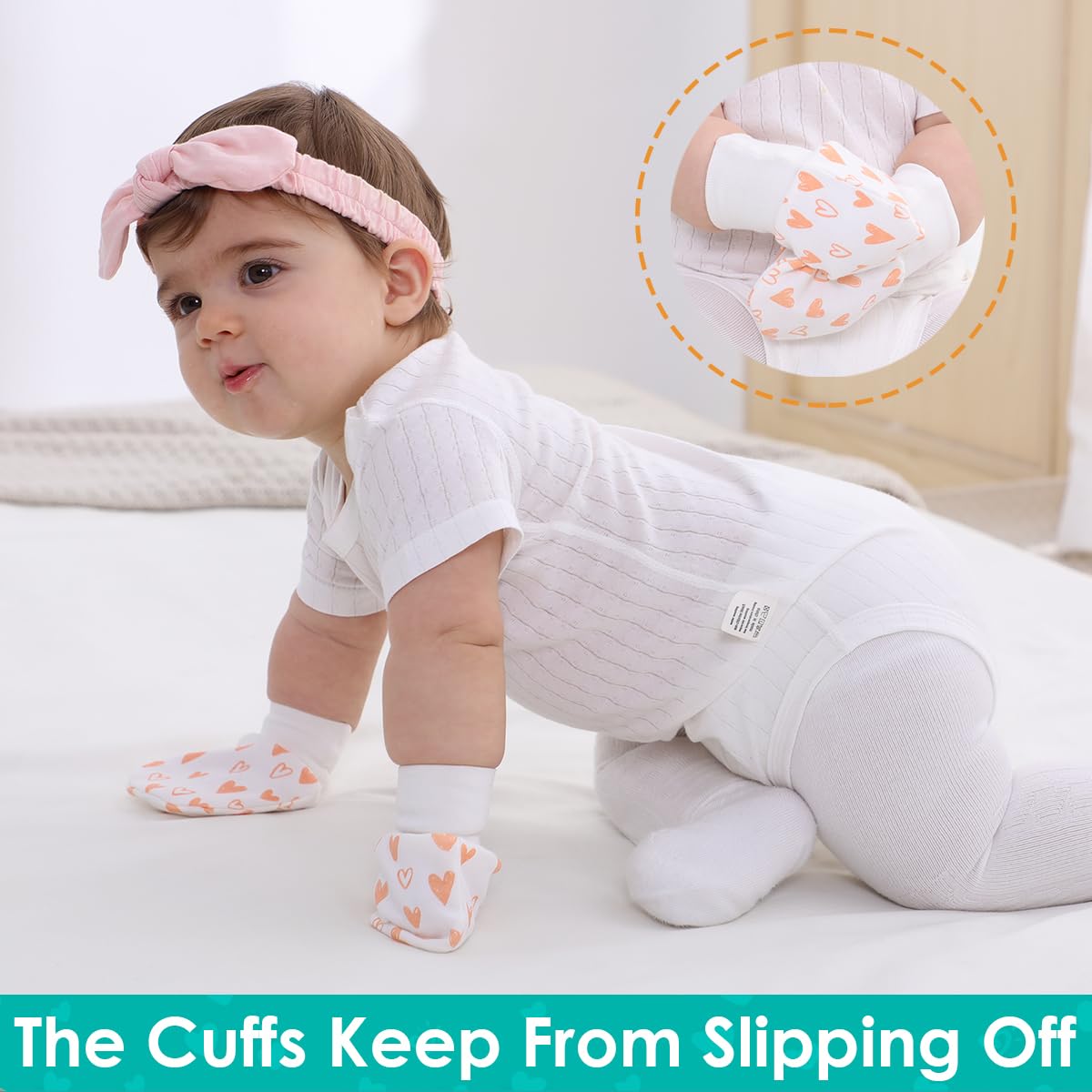 Newborn Baby Girl Mittens Anti Scratch Baby Mittens No Scratch Mittens Baby Gloves for 0-6 Months Baby Girls (6 Pairs)