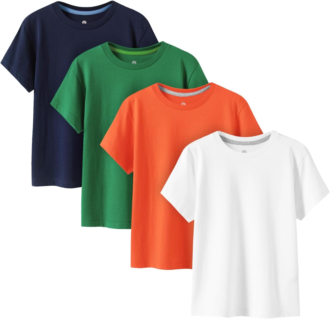 LAPASA Kids T-Shirts Short Sleeve (4 Pack) 100% Cotton Plain Top Tees Boy & Girl Unisex Toddler Children Tie Dye Summer K01