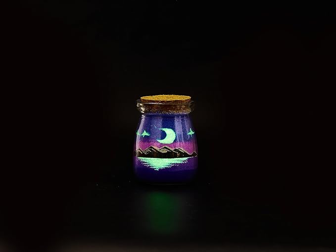 YUANLUGV Sand Art Bottles, Colored Sand with Luminous Sand Art Crafts Gift for Kids, Elegant and Exquisite Sand Art Craft Bottle，Gifts for Girls Boys Kids Women Birthday (A)