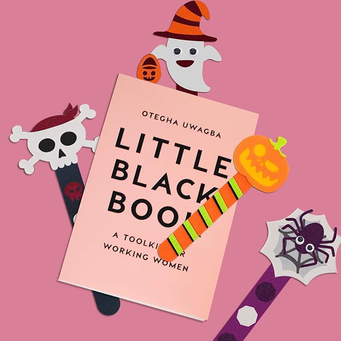 Shemira 24 Pack Halloween Crafts for Kids, Halloween Bookmark Craft for Party Favors, Halloween Trick or Treating Gifts Toys, Halloween Miniatures Prizes for Kids, Halloween School Art Activities