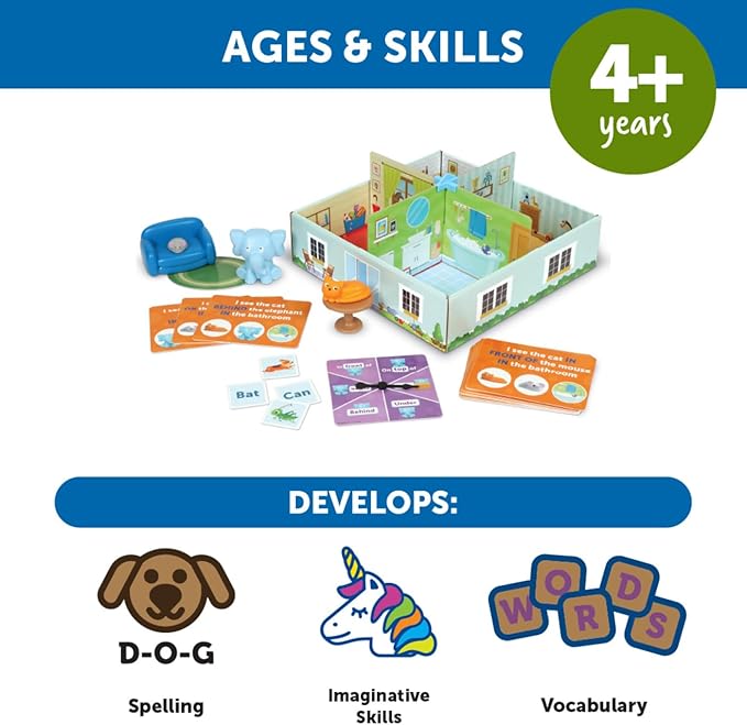 Learning Resources Elephant in The Room Positional Word Activity Set, Educational Games, Sight Word Games, Board Games for Kids, Ages 4+, Birthday Gifts for Boys and Girls