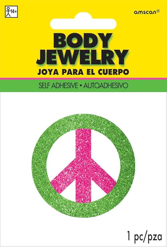 Neon Spirit Glitter Body Jewelry, Party Accessory