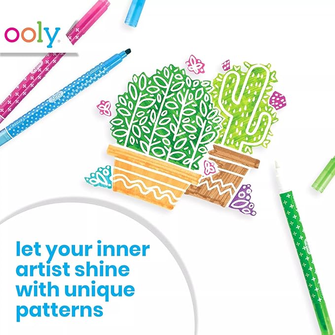 Ooly 24 Dual Tip Color Changing and Erasable Markers & Sketchbook Bundle, Switch-eroo and Make No Mistakes, 12 Color Change Markers, 12 Erasable Markers, Chisel Tip