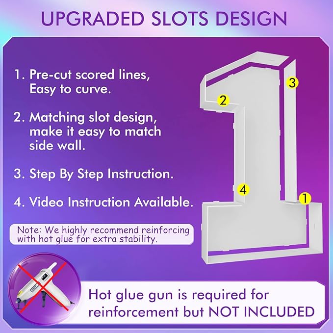 Mosaic Balloon Frame Light Up Marquee Pre-Cut Kit Number 1 Cut-out Extra Large Foam Board First Birthday Backdrop 1st Birthday Boy Girl Party Anniversary Decorations