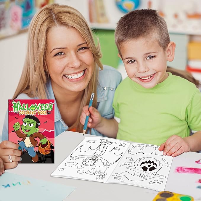Omgouue 36Pcs Halloween Coloring Books Kids Spooky Cute Halloween Coloring Book for Kids All Ages Indoor Activities at Home Party Favors Gift Supplies