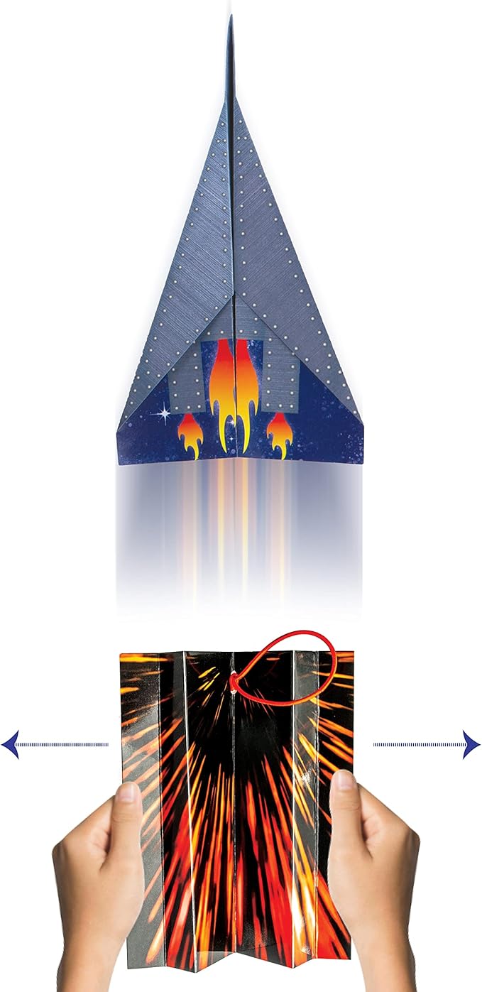 Creativity for Kids Stunt Squadron Fold & Launch Paper Airplanes: Create 80 Paper Airplanes, STEM Science Kit for Kids, Paper Airplane Craft Kit for Kids, Gifts and Toys for Boys Ages 6-8+