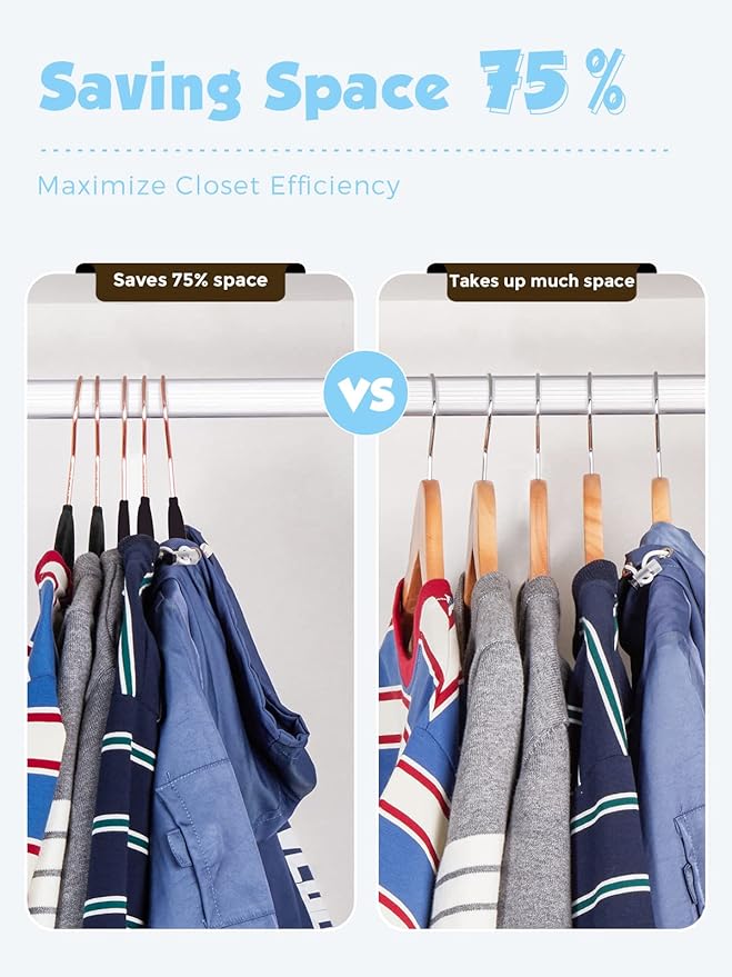 Smartor Kids Velvet Hangers 50 Pack, 14'' Inch Premium Non Slip Kids Felt Hangers for Closet, Space Saving Toddler Clothes Hanger for Youth's Childrens' Clothes (Rose Gold Hook)- White