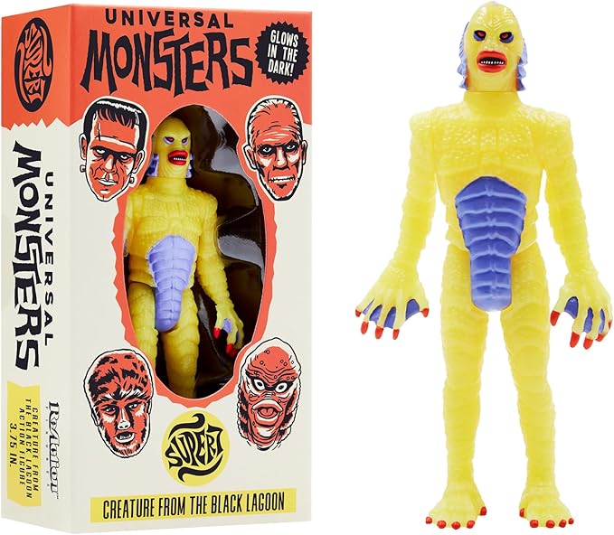 Super7 Universal Monsters Creature from The Black Lagoon (Glow in The Dark Costume Colors) - 3.75" Universal Monster Movies Action Figure Classic Movie Collectibles and Retro Toys