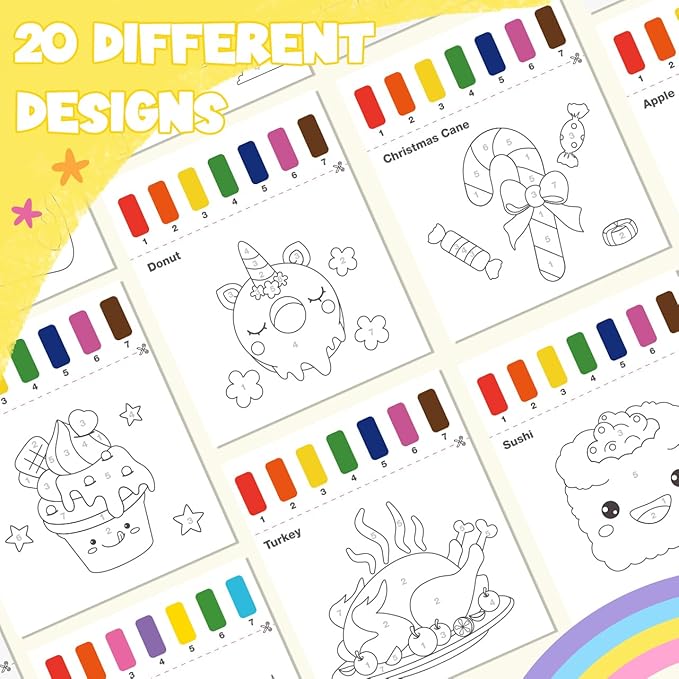 ZMLM Paint with Water Books for Kids - Easter Basket Stuffers Mess Free Coloring Activity for Toddlers - Arts & Crafts Gifts Toys for Valentines Birthday Christmas Boy Girls Ages 4 5 6 7 8(Food)